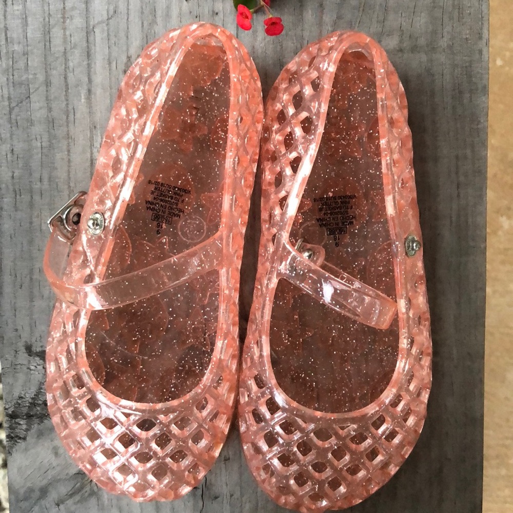 Cute toddler pink sparkly jellies